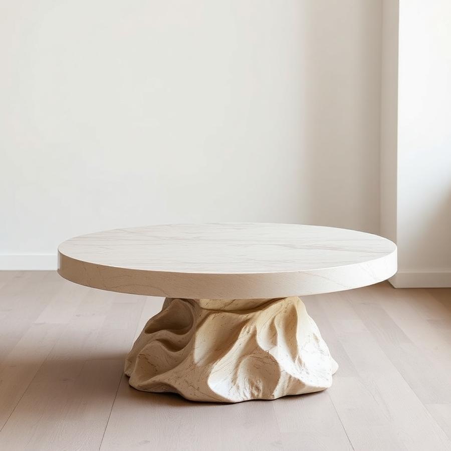 Travertine Pedestal Table